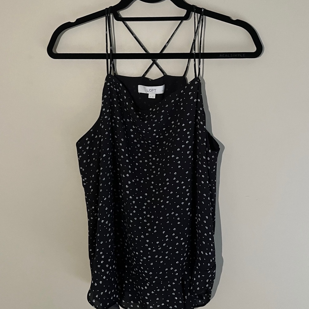 Loft Black & White Print Top